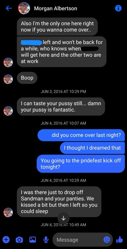 A Facebook screenshot with a transcript below.