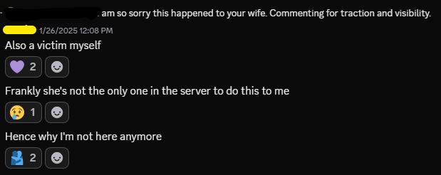 Two Discord screenshots with a transcript below.