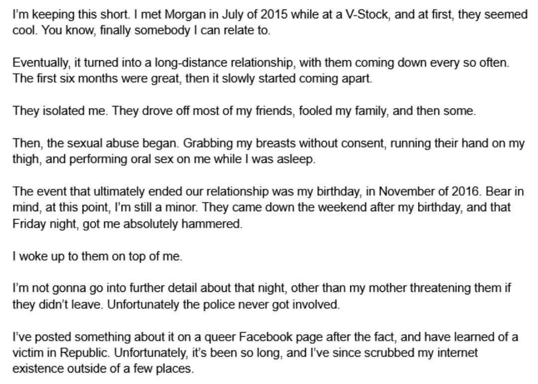 An email screenshot with a transcript below.