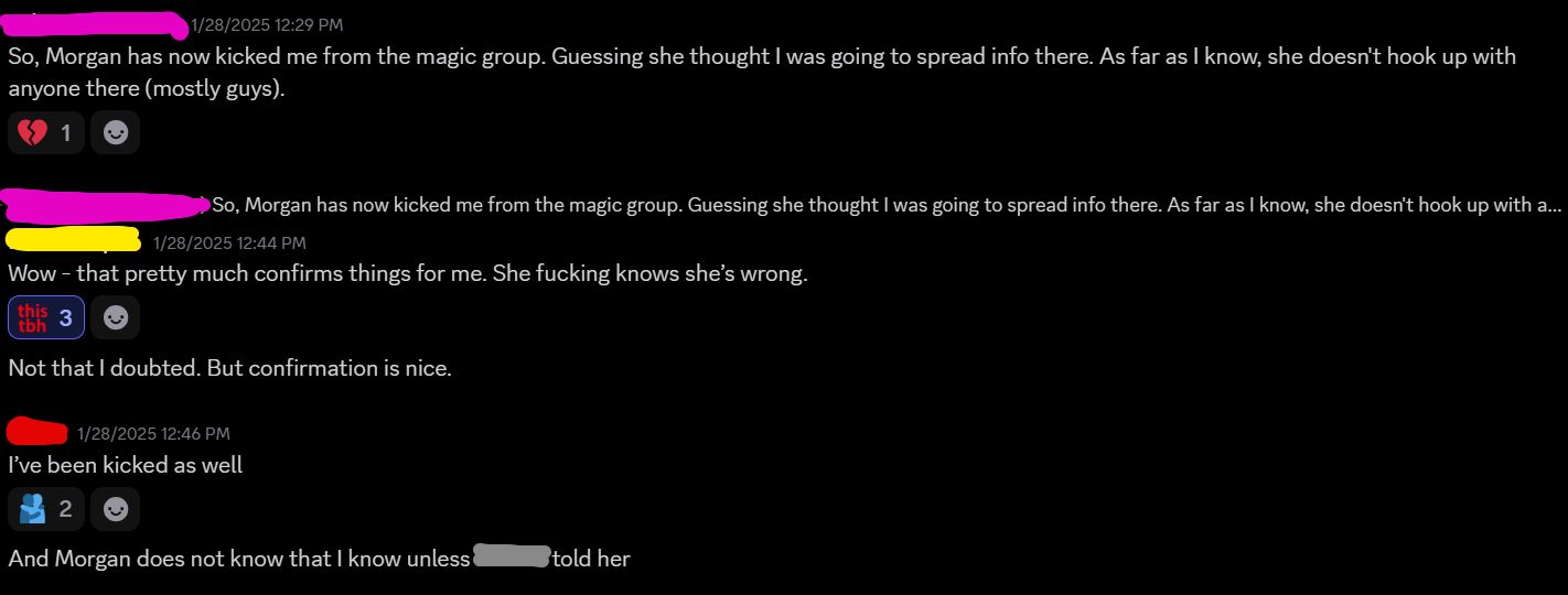 A Discord screenshot with a transcript below.